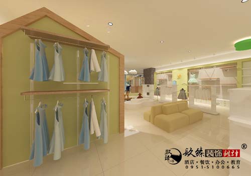 银川贝拉童装店设计装修方案鉴赏|银川童装店设计装修公司推荐